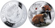 Акция. Фауна. Лемур. Рыжий вари.2014 г. 1 $ Серебро.Пруф.17.5 гр. Обезьяны.(Смотрите другие мои лоты