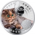 Акция. Кошки. Персидская. 2014 г.,1 $.Серебро,Пруф.17.5 гр.Тир.1500 шт.Фауна.(Смотр.друг.мои лоты)
