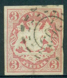 Germany Bayern Германия земли Бавария 1867 классика Mi. 15 гаш.