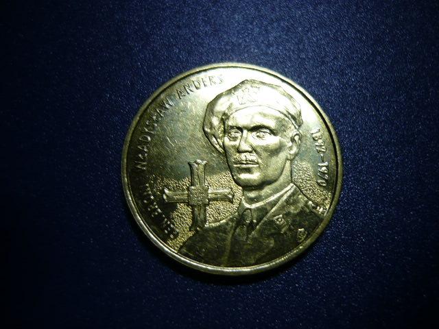 Польша. 2 злотых 2002. Владислав Андерс - генерал-лейтенант. UNC.