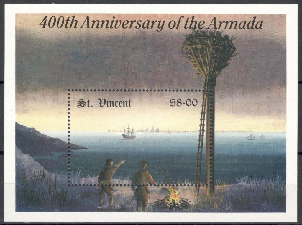 Остров Св.Винсент, 1988, № блок 58, € 5,5, MNH, полн., корабли