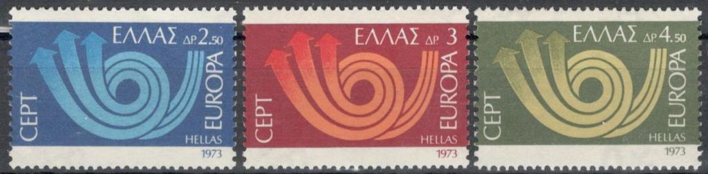 Греция, 1973, № 1147-1149, € 2, MNH, полн., EUROPA CEPT