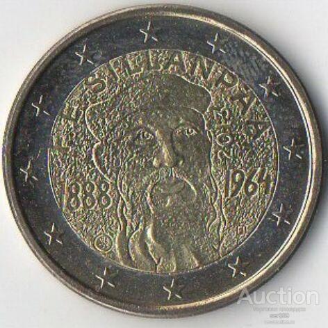 2 евро 2013 Финляндия 125 лет со дня рождения Франса Эмиля Силланпяя