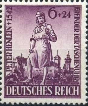 Марки Германии 1942г " 400-летие Петера Хенлейна" MNH