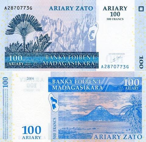 Банкнота Мадагаскар 100 ариари ,unc пресс.