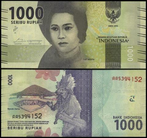 Банкнота Индонезии 1000 рупий 2016,unc пресс.