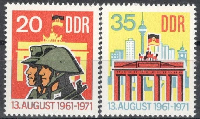 ГДР, 1971, № 1691,1692, € 2,8, MNH, полн., 10 лет Берлинской стене