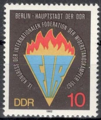 ГДР, 1982, № 2736, € 0,5, MNH, полн., конгресс борцов сопротивления