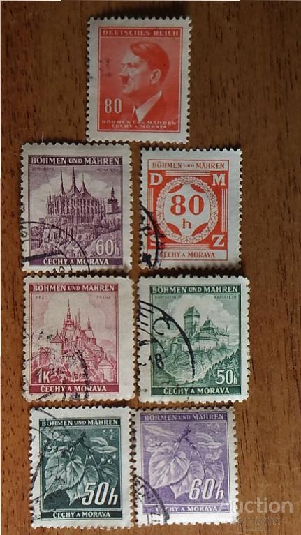 3й Рейх, Германия, марки почтовые, Моравия, Богемия, Гитлер
