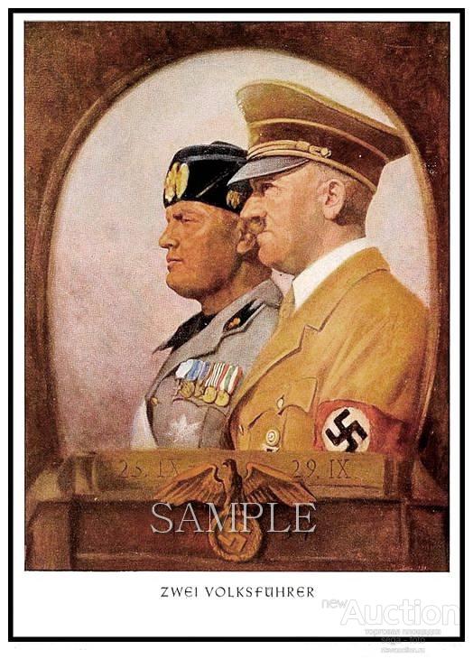 АДОЛЬФ ГИТЛЕР &amp; БЕНИТО МУССОЛИНИ Фотография 10х14 