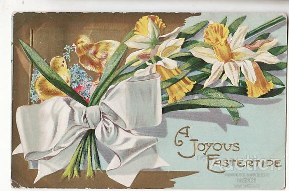 Пасха. Христос воскрес. тиснение. цыплята и цветы