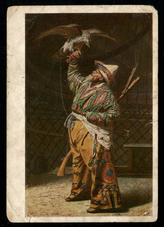 158 Верещагин Киргизский охотник с соколом охота ГТГ 1930