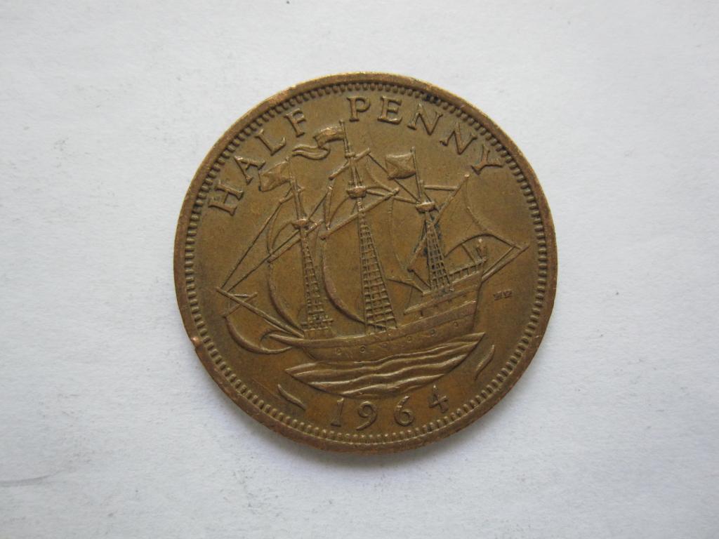 Великобритания 1\2 Пенни 1964 г.