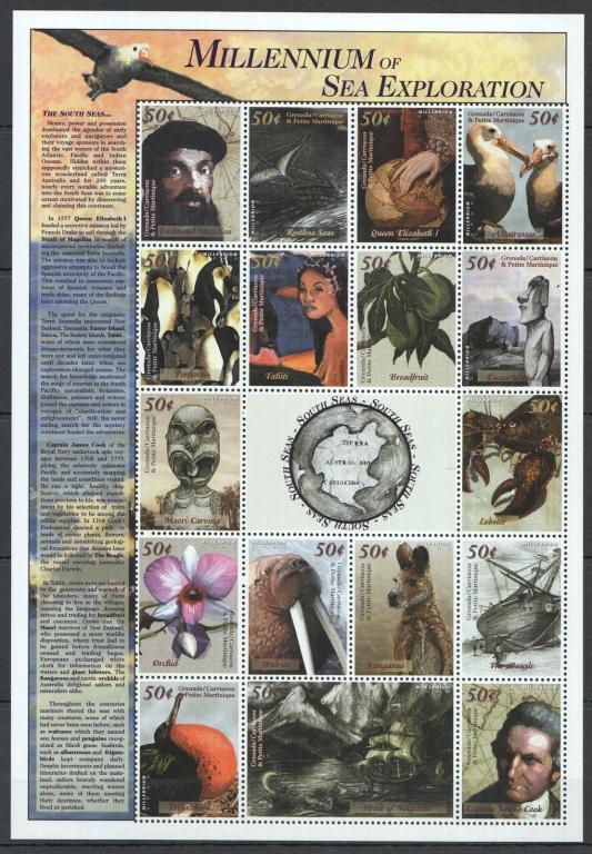 Гренада-Гренадины,2000,Ми-3035-51** Первооткрыватели и открытия 16-18 веков