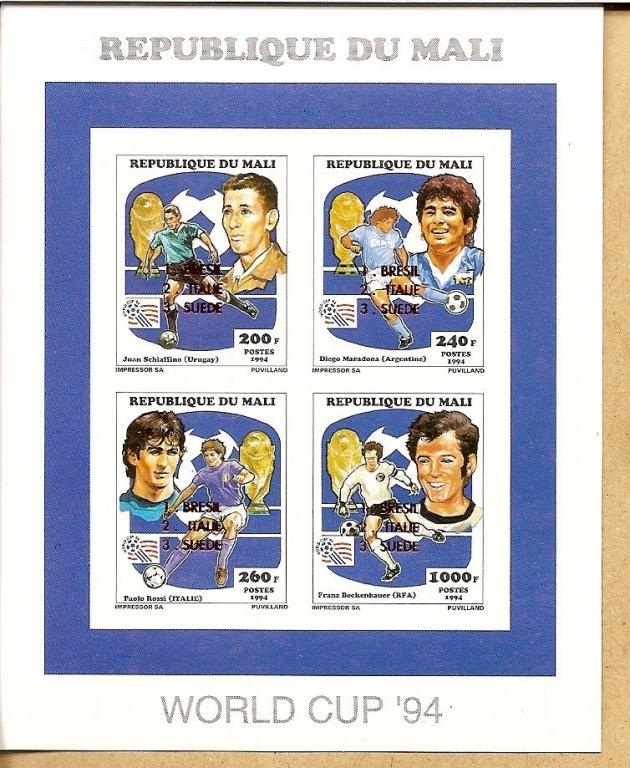 Чемпионат мира по футболу США 94 Мали (надпечатка) б/з