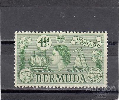BERMUDA  БЕРМУДЫ  Корабли  Королева  № 137  1953  Сост**