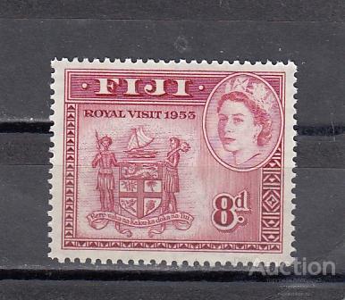 FIJI Фиджи  Королева Герб № 131  1954  Сост**