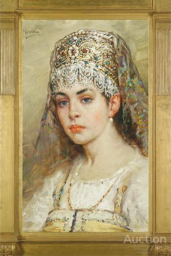 Боярышня. Худ. Маковский Константин Егорович