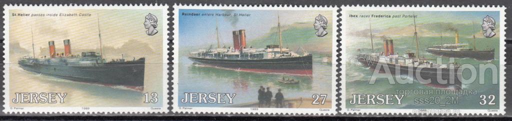 Джерси 1989 пароходы Mi491,493,494 MNH