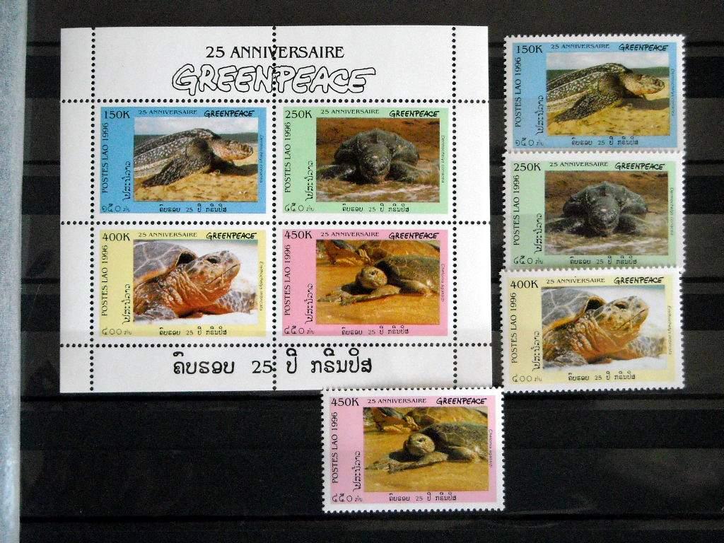 Лаос,1996,Ми-1547-50+мал.лист**Фауна:черепахи