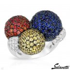 Кольцо salavetti (Италия) 6.60кт сапфиров и бриллиантов. Оригинал