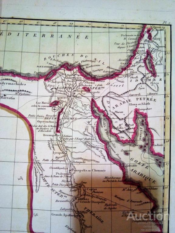 Карта Древнего Египта 1770-1780 гг.