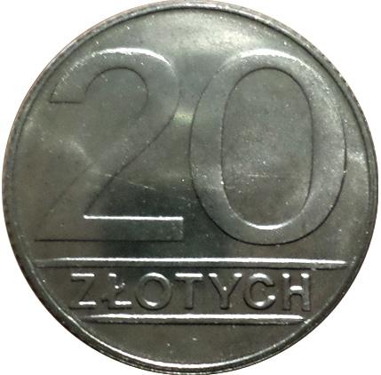 ПОЛЬША 20 ЗЛОТЫХ 1989-1990 г. 