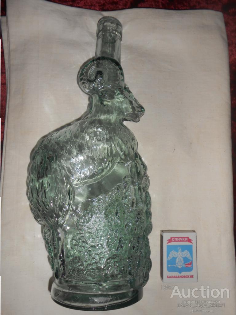 БУТЫЛКА ЛИТАЯ СТЕКЛЯННАЯ ГОРНЫЙ АРХАР-БАРАН ВИННАЯ ? КОНЬЯЧНАЯ ? ВОДОЧНАЯ ? РЕДКО