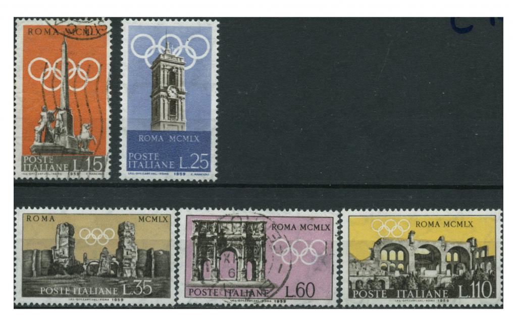 Марки Италия олимпиада Рим 1960 год вып. 1 гашеные