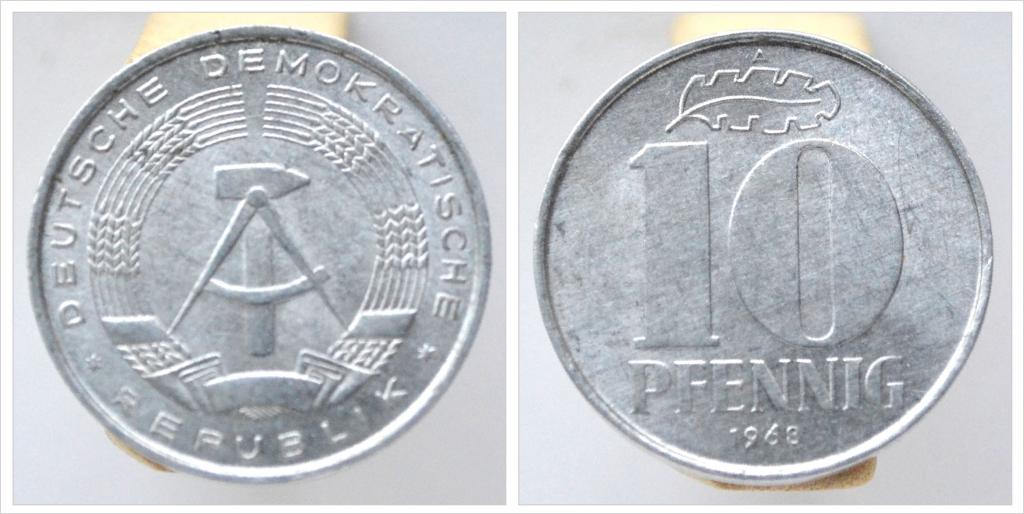 Германская Демократическая Республика. 10 пфеннигов 1968 А / 10 pfennig 1968 A. XF