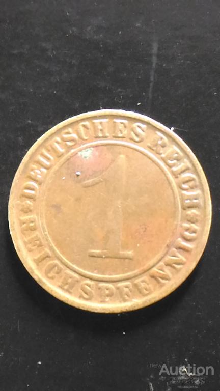 3й рейх,Германия, монета 1 пфенинга , 1935 г. подлинник, пфеннинг