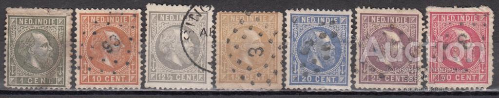 Нидерландская Индия 1870 Вильгельм III Mi4,9-13,15 19 евро