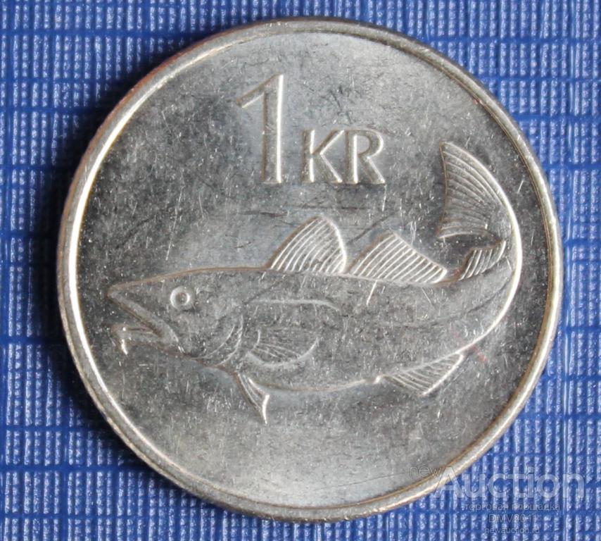 ИСЛАНДИЯ 1 КРОНА 2003 ГОДА ТРЕСКА  (ФАУНА)