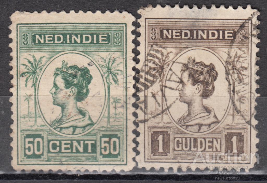 Нидерландская Индия 1913/1914 Вильгельмина Mi122,123 2,5 евро (1)