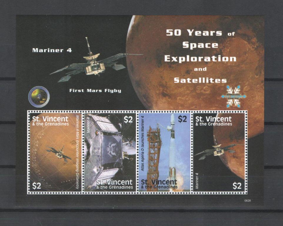 Сен Винсент 2008г. Космос, лист. MNH.