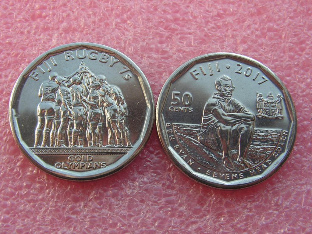Фиджи 50 центов 2017 Рэгби-7 золото Рио unc