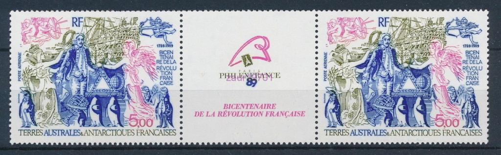 TAAF 1989 Французская Антарктика СЦЕПКА АВИАПОЧТА 