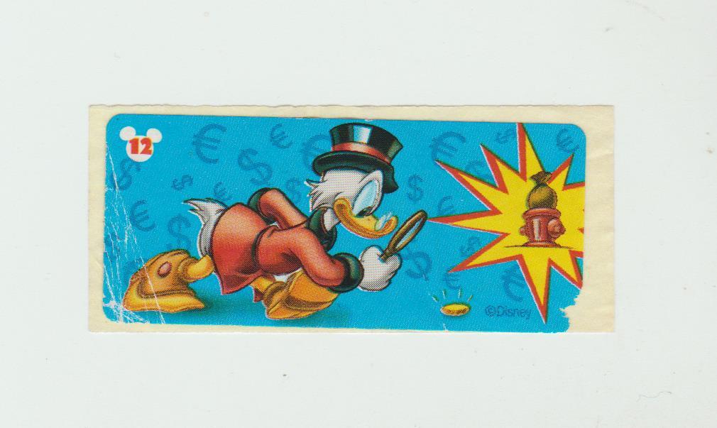 Вкладыш - Наклейка от жевательной резинки Disney DONALD DUCK № 12