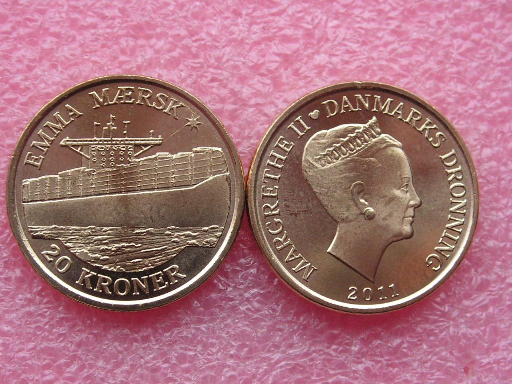Дания 20 крон 2011 контейнеровоз "Эмма Маэрск" unc
