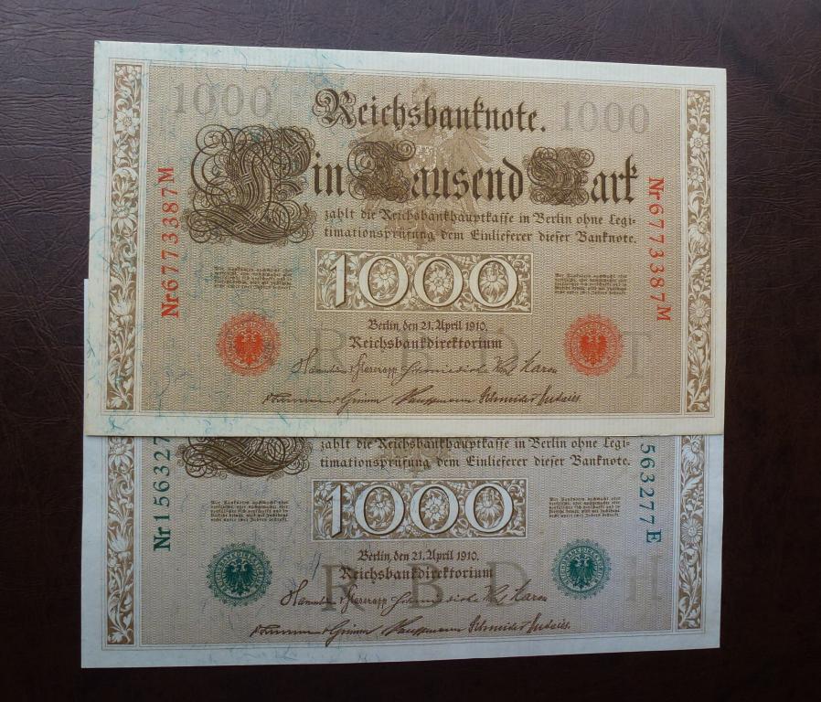 1000 немецких марок 1910г aUNC