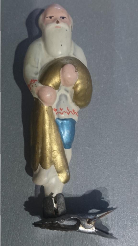 ИГРУШКА елочная Старик с неводом  СССР  50-60 гг.