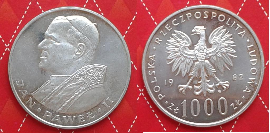 Польша. "Папа Римский Иоанн Павел 3-й" - 1000 злотых, серебро, 1992.Пруф!