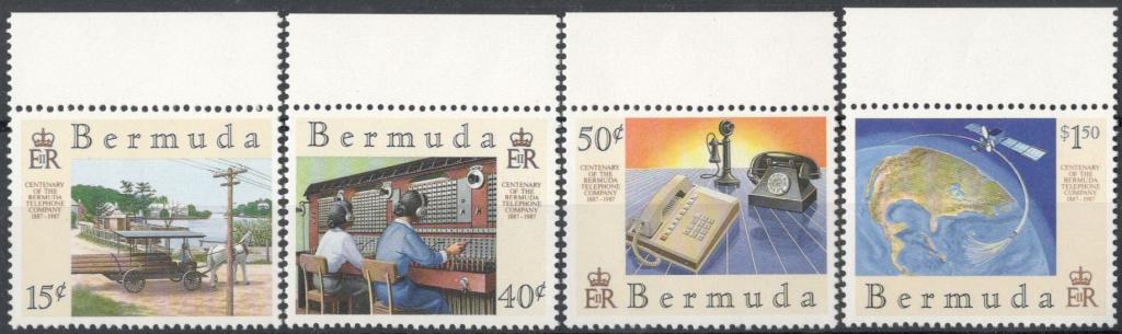 Бермудские острова, 1987, № 517-520, € 10, MNH, полн., 100 лет телефонии на Бермудах