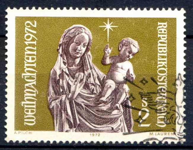 Австрия 1972 Рождество. Мадонна с младенцем Mi:1405 гаш
