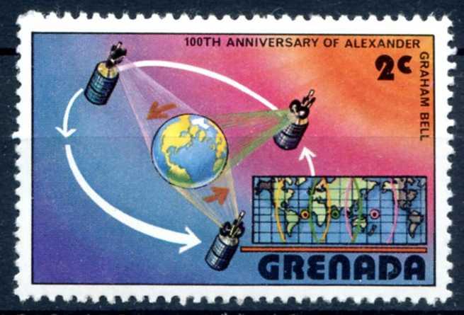 Гренада 1976 100 лет телефонии Спутник связи Mi:816 ** MNH