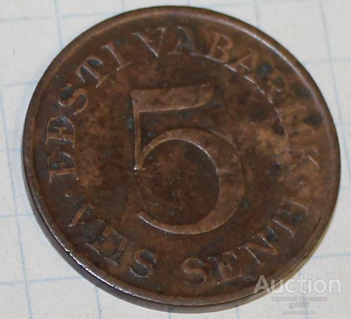 Монета, Эстония, 5 центов, 1931г.