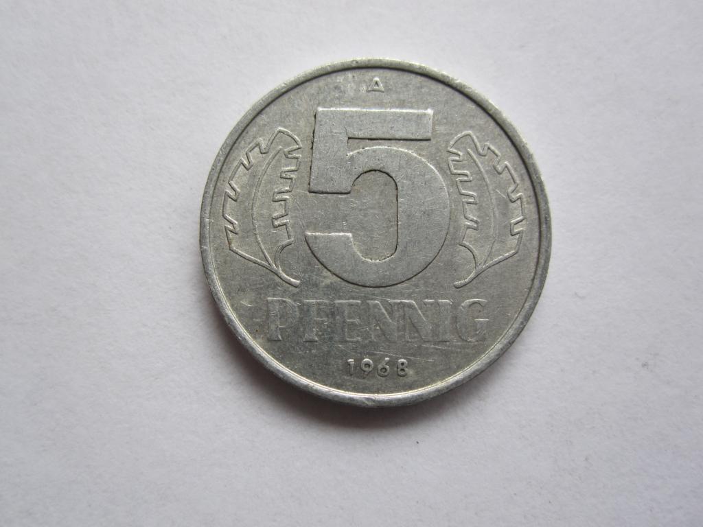 ГДР 5 пфенингов 1968г.