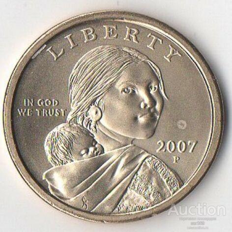 США 2007 P доллар Сакагавея UNC