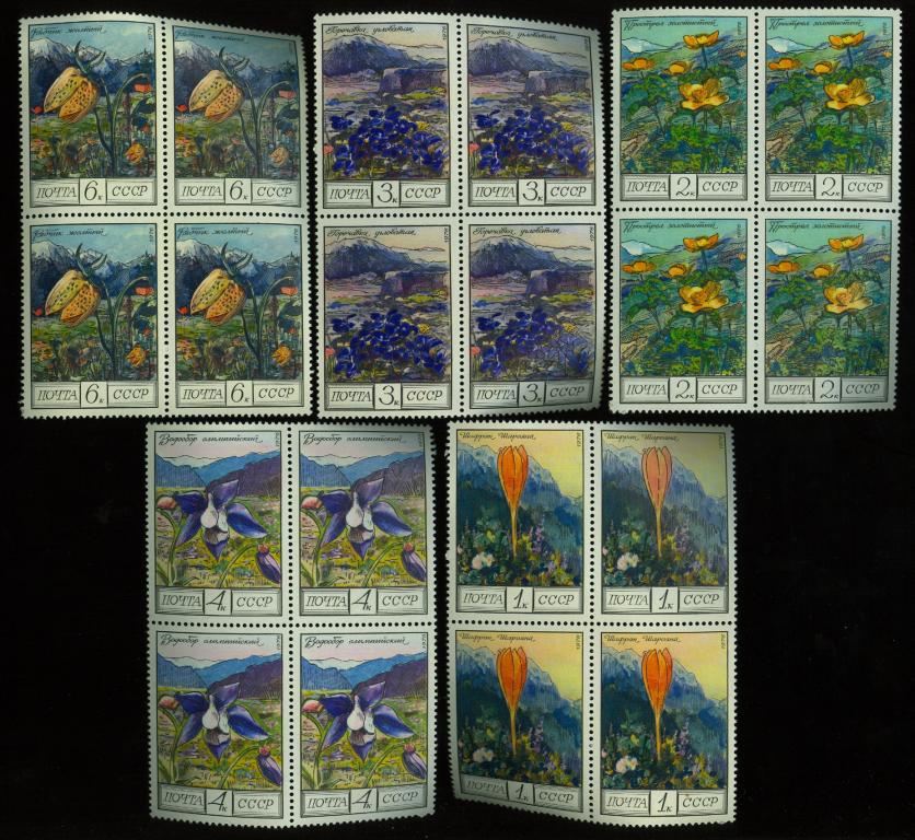 1976. Цветы гор Кавказа.5 квартблоков