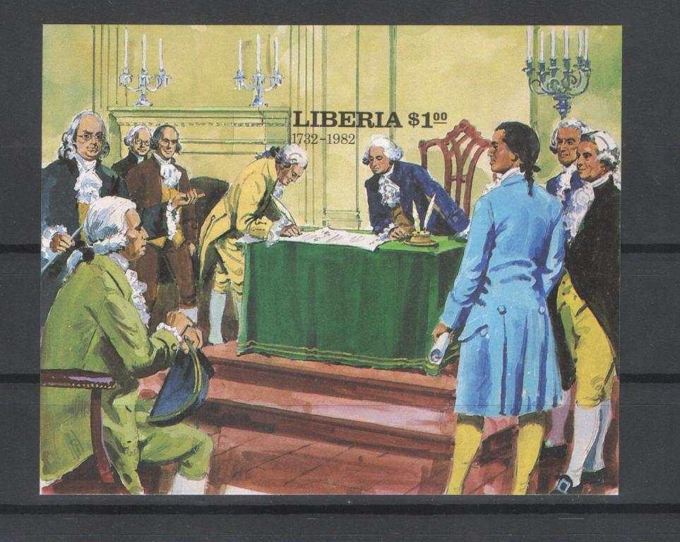 Либерия 1982г. Независимость США, блок. MNH.